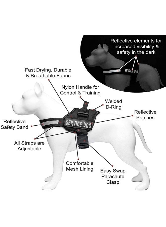 Eagle Pets Service Dog Harness, No-Pull Reflective Dog Vest, Breathable Adjustable Pet Harness with Handle for Outdoor Walking -No More Pulling Tugging, Choking (Black, XL (72-100cm)) - Image 3